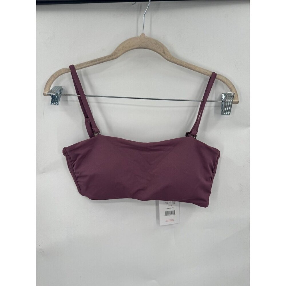 Andie Mauve Bandeau Bikini Top with Straps
